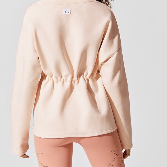 Varley Whisper Pink Barton Drawstring Sweat - Picture 2 of 8